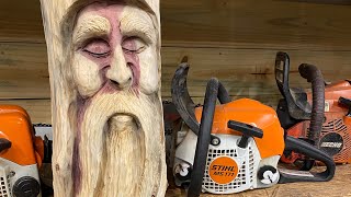 Wood Spirit Tutorial  Chainsaw Carving Class [upl. by Leahci]