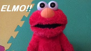 Hasbro Playskool Sesame Street Laugh Out Loud Elmo Plush Toy with Dorothys fishbowl squeaker Demo [upl. by Saravat]