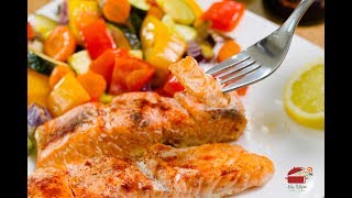 SOMON CU LEGUME LA CUPTORSalmon With Vegetables At The Oven abyblajan reteteabyRetetadePost [upl. by Ailliw]