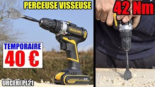 Urceri perceuse visseuse 21 V 42 Nm 2000 mAh CORDLESS DRILL AKKUBohrschrauber [upl. by Kile746]