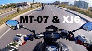 Yamaha MT07 amp Yamaha XJ6 Diversion F  Motosiklet Testi 2  Motovlogger Buluşması 3 [upl. by Nyladnohr]