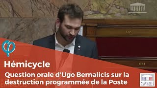 Question Orale dUgo Bernalicis sur la Poste et sa destruction programmée [upl. by Limoli]