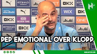 Pep CLOSE TO TEARS in response to Klopp’s praise after winning fourth title in a row [upl. by Clough]