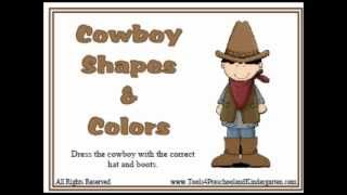 Cowboy Shapes and Colors teacher preschool kindergarten resource Only at the Dollar Store [upl. by Ylla307]