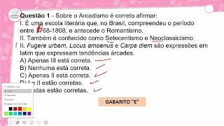 682  REVISÃO E CORREÇÃO  ARCADISMO NO BRASIL  PORTUGUÊS  1º ANO EM  AULA 6822024 [upl. by Evita702]