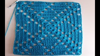 Cuadro Tejido a Crochet para Cobijas Cojines Mantas Paso a Paso [upl. by Eseryt]