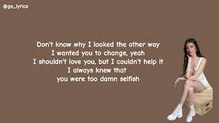 Madison Beer  Selfish  I always knew that you were too damn selfish  Lyrics [upl. by Eisyak]