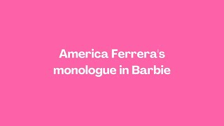 America Ferreras monologue in Barbie engptbr [upl. by Niall44]