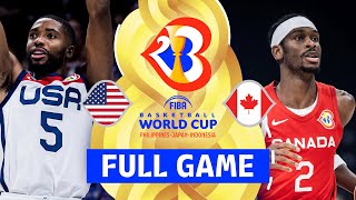 3RD PLACE GAME USA vs Canada  Full Basketball Game  FIBA Basketball World Cup 2023 [upl. by Erdnaid]