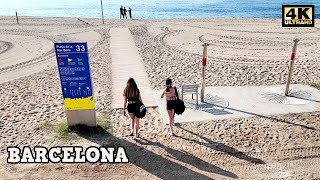 Barcelona Spain  BARCELONA BEACH Walking Tour 2024 4K 60ftps [upl. by Dahsar685]