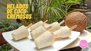 🥥Helados Caseros De Coco Super Cremosos  Como hacer helados de Coco [upl. by Laet]