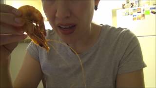 SassESnacks ASMR Cajun Shrimp  Eating Sounds  Early Video [upl. by Nihs]