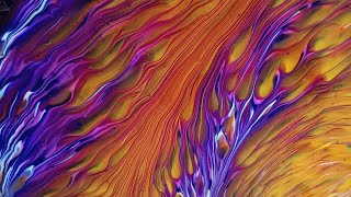 231 Gorgeous colors💜🧡💛🩷 in this wandering split cup Must see acrylicpour fluidart [upl. by Aerua]