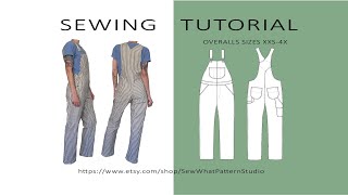 How to sew Overalls tutorial  PDF Pattern [upl. by Jimmy]