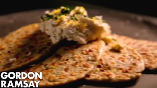 Leek Flatbreads with Ricotta and Lemon  Gordon Ramsay [upl. by Aihsot]