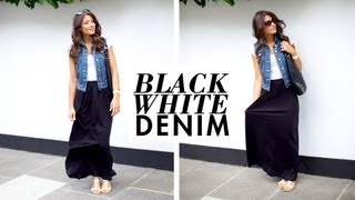 Black White and Denim Outfit of the Day [upl. by Arvind627]