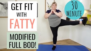 Plus Size Fitness Modified Full Body No Equipment Workout for Obese People at Home [upl. by Onibag]