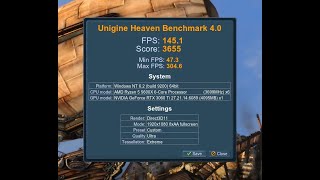 Unigine Heaven Benchmark 40 On MSI RTX 3060 Ti Gaming X Trio Stock 1080p Extreme VSync OFF [upl. by Gaby848]