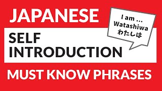 Essential Selfintroduction phrases you should know  Survival Japanese phrases 5 [upl. by Enerehs754]