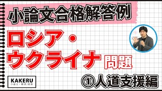 小論文の合格解答例 ロシアのウクライナ侵攻①人道支援編 [upl. by Gonsalve]