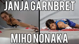 Janja Garnbret VS Miho Nonaka  IFSC Climbing World Cup Meiringen 2018  Climbing Comparison [upl. by Asetal867]