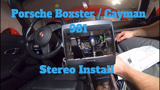 Porsche Boxster  Cayman 981 Stereo Upgrade Install Euro Motorspeed kit Dual DCPA701W [upl. by Alehtse]