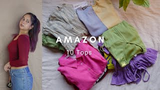 Amazon Tops Haul  10 TOPS  No slip tops [upl. by Rehprotsirhc]