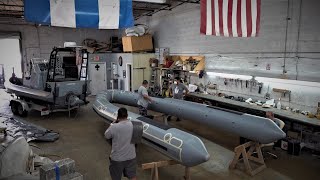 Military Rib Boat Retube Of a 730 Willard  How to Build Tube Special [upl. by Eugirne934]