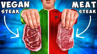 Vegan Steak vs Meat Steak [upl. by Bogusz]