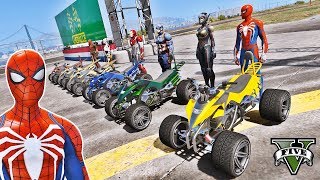 CARROS Blazer na Rampa de Looping com Homem Aranha e Heróis  GTA V Mods  IR GAMES [upl. by Namara]