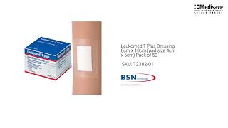 Leukomed T Plus Dressing 8cm x 10cm pad size 4cm x 6cm Pack of 50 72382 01 1920x1080 [upl. by Irual]