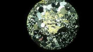 Staurolite in polarizing microscope [upl. by Ahtamas15]