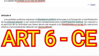 ARTÍCULO 6  Constitución Española  Partidos Políticos  OPOSICIONES [upl. by Reddin954]