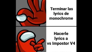 Sussus Moogus  vs Impostor v4  lyrics español parodia [upl. by Aerdnael]