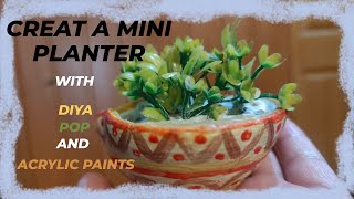 DIY Mini Planter Using an Old Diya  Acrylic Paint Gesso amp Plaster of Paris Craft shorts arthacks [upl. by Lorelei]