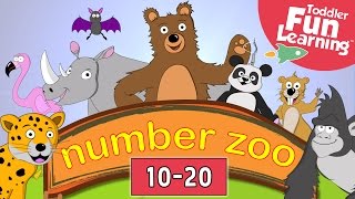 Learn to Count 10 to 20 with Number Zoo  Toddler Fun Learning [upl. by Siocnarf407]