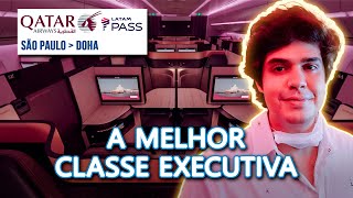 Classe executiva Qsuite da Qatar de Guarulhos para Doha  Não é caro viajar com milhas [upl. by Mixie70]