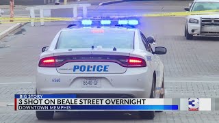 Overnight triple shooting on Beale Street leaves 1 critical 2 in noncritical condition [upl. by Rj]