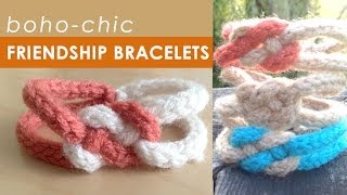 How to Knit a BohoChic Friendship Bracelet  Summer Knit Series [upl. by Artemahs]