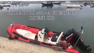 Zodiac Pro 420 X 50HP Mercury 01 2 Stroke  A Great All Round RIB [upl. by Beauchamp63]