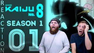 SOS Bros React  Kaiju No 8 Season 1 Episode 1  The Man Who Became a Kaiju [upl. by Anelim]