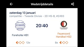 Foreholte HS1  Feyenoord handbal HS2 [upl. by Krilov]