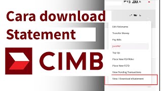 Cara download bank statement CIMB [upl. by Neill]