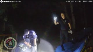 New body cam video shows the moments deputies arrive on scene to help a man bitten by a tiger [upl. by Orfinger]