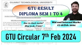 GTU Circular Diploma Result  Mid sem  Internal Exam marks [upl. by Ettennan836]