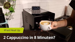 Profitec Pro 300 mit quotFast Heat Upquot  Zwei Cappuccino in 8 Minuten [upl. by Annawit]