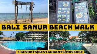 Bali Sanur Beach walk Mercure to Puri Santrian 2024 [upl. by Inalial]