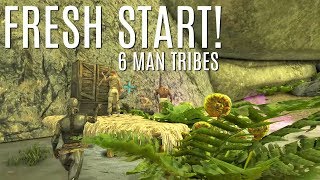 STARTING FRESH and Finding A Location  6 Man Tribe Official E1  ARK Survival [upl. by Leimad]