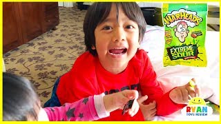 Kids Sour Candy Challenge with Warheads and Toxic Waste [upl. by Lombardy]