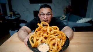 The Best ONION RING Recipe  You Dont Need Much Ingredients MUKBANG [upl. by Fronnia410]